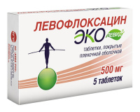 Левофлоксацин Эколевид 500 мг, N5, табл. покр. плен. об.