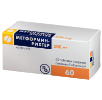 Метформин-Рихтер 500 мг, N60, табл. п/о