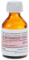Левомицетин 1%, 25 мл, р-р спирт. для нар. прим.