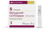 Мельдоний-СОЛОфарм, 100 мг/мл, 5 мл, амп, N10, р-р для ин.