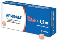 Арифам 10 мг+1,5 мг N30, табл. с модиф. высвоб. пл/об