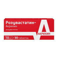 Розувастатин-Акрихин 10 мг, N30, табл. покр. плен. об.