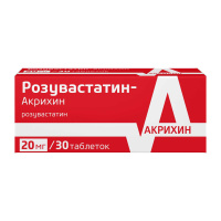 Розувастатин-Акрихин 20 мг, N30, табл. покр. плен. об.