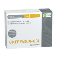 Омепразол-OBL 20 мг, N28, капс.
