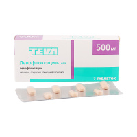 Левофлоксацин-Тева 500 мг, N7, табл. п/о