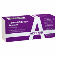 Пантопразол-Акрихин 40 мг, №30, табл. кишечнорастворимые, покрытые пленочной оболочкой