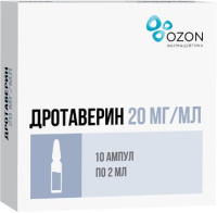 Дротаверин 20 мг/мл, 2 мл, амп., N10, р-р для в/в и в/м введ.