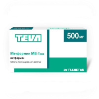 Метформин МВ-Тева 500мг, N30, табл. пролонг.