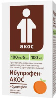 Ибупрофен-Акос 100 мг/5 мл, 100 г, сусп. для вн. приема (апельсиновая)