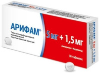 Арифам 5 мг+1,5 мг N30, табл. с модиф. высвоб. пл/об