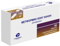 Метформин Лонг Канон 750 мг, N30, табл. с пролонг.высвоб.