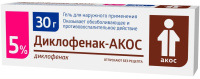 Диклофенак-АКОС 5%, 30 г, гель для нар. прим.