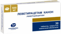 Леветирацетам Канон 500 мг, N30, табл. покр. плен. об.