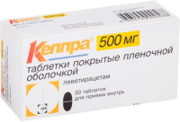 Кеппра 500 мг, N30, табл. п/о