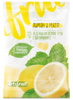 Актифрут леденцовая карамель с витамином С  со вкусом лимона с мятой, 60г.