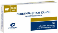 Леветирацетам Канон 1000 мг, N30, табл. покр. плен. об.