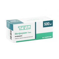 Метформин-Тева 500 мг, №60, табл. покр. плен. об.