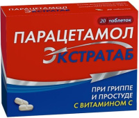 Парацетамол ЭКСТРАТАБ 500 мг +150 мг, N20, табл.