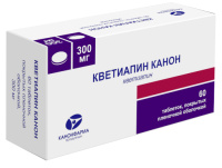 Кветиапин 300, мг, N60, табл. покр. плен. об.