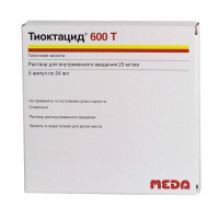 Тиоктацид 600 Т 25 мг/мл, 24 мл, амп., N5, конц-ат для приг. р-ра для инф.